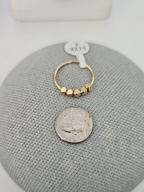 Gold Bead Accent Ring - Stainless Steel